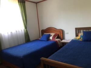 Ένα ή περισσότερα κρεβάτια σε δωμάτιο στο Cabaña en San Javier de Loncomilla,