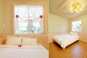 a bedroom with two beds and a window at Sweetsalt in Seogwipo +18 photos