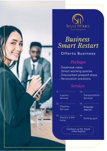 a flyer for a businessmit benefit with a woman holding a tablet at Style Homes Brera San Marco 29 in Milan