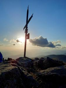 a cross on the top of a mountain at Biohof Köck Tonibauer in Zeutschach