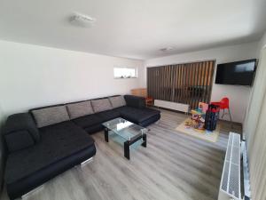Televízia a/alebo spoločenská miestnosť v ubytovaní Apartmánový dom Stela
