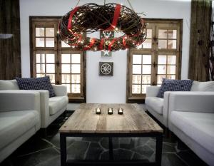 Posezení v ubytování SPANNORT family home with common kitchen and self check-in