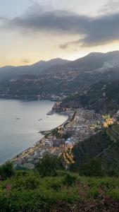 an aerial view of a city and a body of water at Casa Cristina in Maiori +16 photos