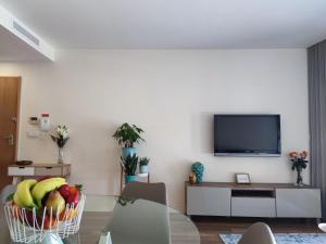 TV a/nebo společenská místnost v ubytování Trindade Apartments