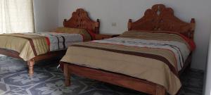 Uma cama ou camas num quarto em Cabaña Sak Ja Selva Lacandona