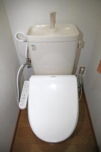 um WC branco com um lavatório em cima em Crane / Vacation STAY 564 em Kunisaki