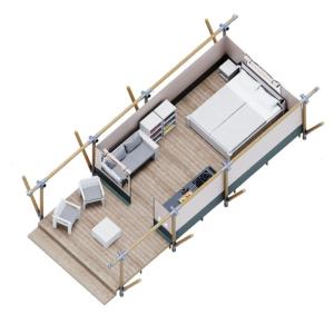 a rendering of a tiny house with beds at Fellow Du Nord in Goebelsmuhle