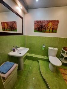 Bathroom sa Apartments on Samoletnaya st