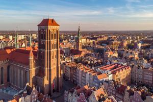 Widok na miasto Gdańsk z tego apartamentu