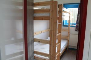 a bunk bed in a room with a bunk bed in a room at boerderij de duinen 115 in De Cocksdorp