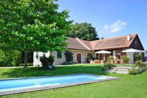 a house with a swimming pool in the yard at Landhaus Austria, Fehring in Fehring