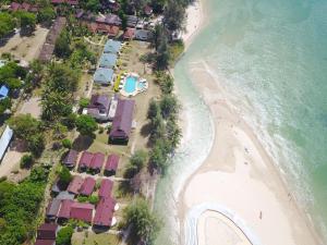 an aerial view of a beach with a resort at Gooddays Lanta Beach Resort SHA in Ko Lanta