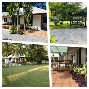 a collage of four pictures of a house at Nicha Pool Villa in Hua Hin