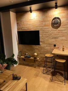 TV a/nebo společenská místnost v ubytování LOFT Mickiewicza