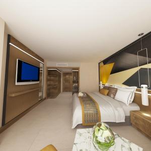 Postel nebo postele na pokoji v ubytování Akadia Luxury Sorgun - Adults Only 16 Plus