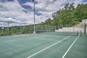 奥沙克湖Water Views and Pool Access Lake Ozark Escape!的网球场,上面有网球网