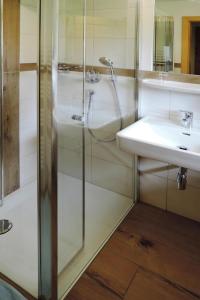 a bathroom with a shower and a sink at Apartment in Fusch near Grossglockner Road in Fusch an der Glocknerstraße