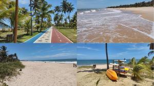 un collage de fotos de la playa y el océano en Praia de Guarajuba-Porto Smeralda, en Guarajuba
