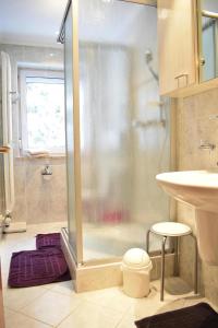 bagno con doccia e lavandino di Apartment in Haidmühle in a beautiful area a Haidmühle