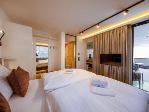 Ένα ή περισσότερα κρεβάτια σε δωμάτιο στο Apartment in Bramberg with Mountain Views