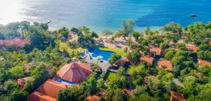 an aerial view of a resort with a swimming pool at Green Bay Phu Quoc Resort & Spa in Phú Quốc