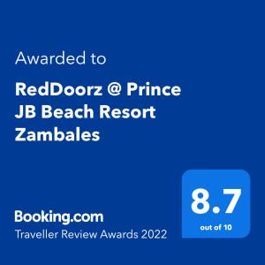 RedDoorz @ Prince JB Beach Resort Zambales 면허증, 상장, 서명, 기타 문서