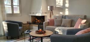 A seating area at Aria House