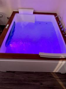a bath tub filled with purple water in a room at Duca di Uzeda Bed & Breakfast Luxury and Style in Catania