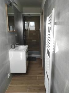 Koupelna v ubytování Apartmán Frymburk 700