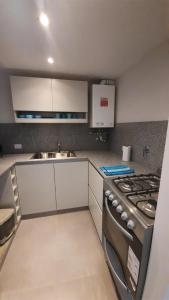 Η κουζίνα ή μικρή κουζίνα στο Amanecerpuertomadryn 2 +3 φωτογραφίες