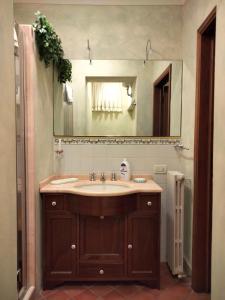 uma casa de banho com um lavatório e um espelho em Appartamento Giulia em Lucca