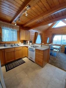 Kuchyň nebo kuchyňský kout v ubytování Hatcher Pass Cabins