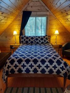 Postel nebo postele na pokoji v ubytování Hatcher Pass Cabins