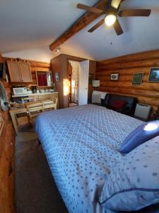 Postel nebo postele na pokoji v ubytování Hatcher Pass Cabins
