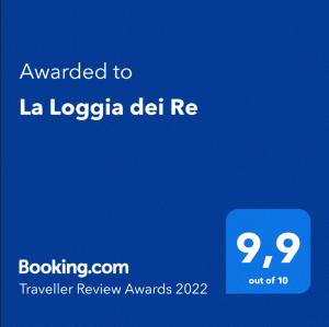 Certifikát, ocenenie alebo iný dokument vystavený v ubytovaní La Loggia dei Re