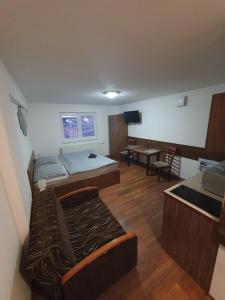 Televízia a/alebo spoločenská miestnosť v ubytovaní Apartmánový dom Stela