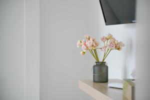 Televízia a/alebo spoločenská miestnosť v ubytovaní Koffer Apartman