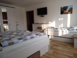 Posteľ alebo postele v izbe v ubytovaní Apartmány 27