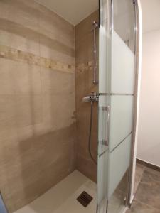 y baño con ducha y puerta de cristal. en 2 à 6 personnes - WELCOME TO NICE ! LOGEMENT PORT, en Niza