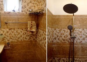 two pictures of a shower in a bathroom at Arusha Guest House in Negombo +28 photos