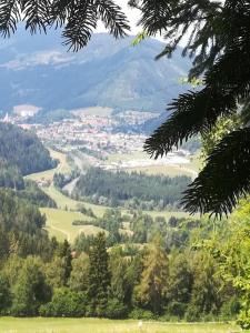 Blick auf ein Tal von einem Berg aus in der Unterkunft Rainerhof in Murau