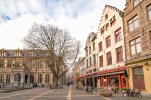 een straat in een stad met veel gebouwen bij The Hendrik Square Residence in Antwerpen