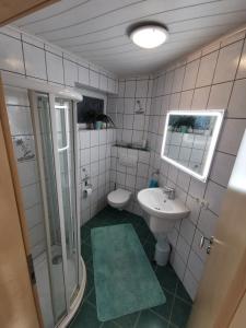 Ένα μπάνιο στο Ferienwohnung Hensel am Herzmannser See +10 φωτογραφίες