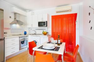 Kuchyň nebo kuchyňský kout v ubytování Mieles apartment