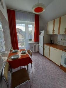 Kuchyň nebo kuchyňský kout v ubytování Apartamenty na skarpie