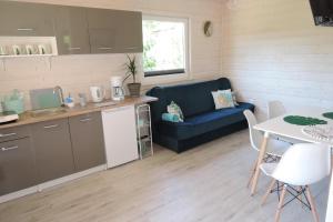 a kitchen and a living room with a couch and a table at holiday home, Kolczewo in Kołczewo