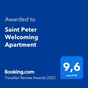 una pantalla azul con el texto concedido al santo Peter, nombramiento redimido en Saint Peter Welcoming Apartment, en Roma