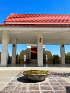 a large bowl of water in front of a building at The Empire Nimman in Chiang Mai