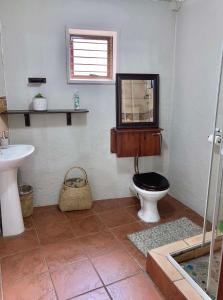 Aloe Cottage في نيلسبروت: حمام مع مرحاض ومغسلة +19 صورة