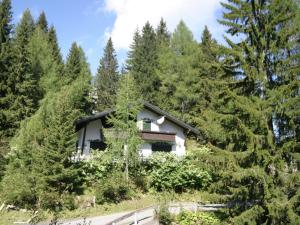 a house in the woods with trees at Chalet in Nassfeld ski area in Carinthia in Sonnenalpe Nassfeld
